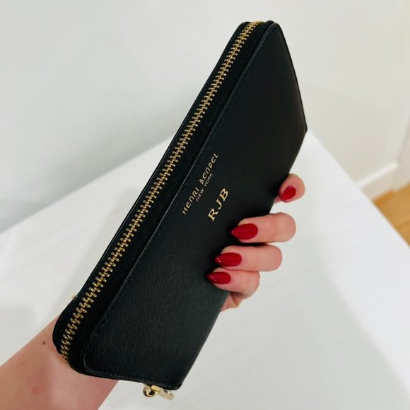 Black & Gold Henri Bendel Continental Wallet - Picture 4 of 8